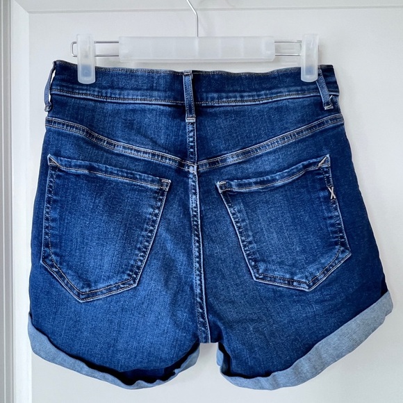 Express Blue Jean Shorts High-Waisted Cuffed - Picture 4 of 6